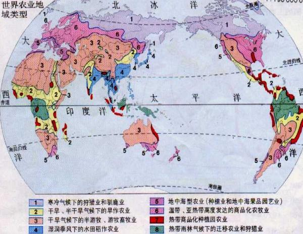 农业地域类型和农业带的区别是什么 农业地域类型结构图