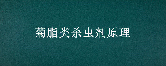 菊脂类杀虫剂原理