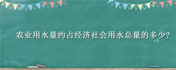 农业用水量约占经济社会用水总量的多少