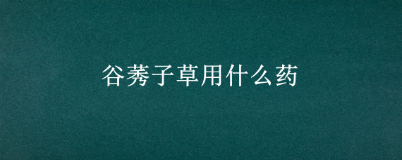 谷莠子草用什么药