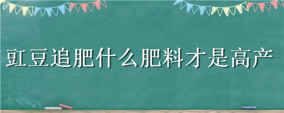 豇豆追肥什么肥料才是高产