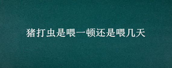 猪打虫是喂一顿还是喂几天