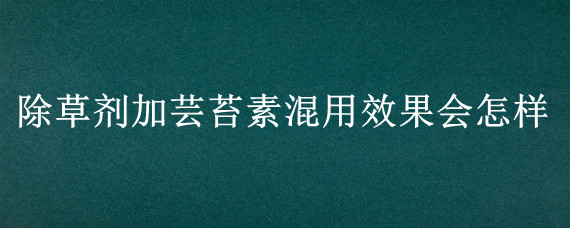 除草剂加芸苔素混用效果会怎样