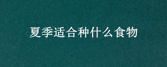 夏季适合种什么食物
