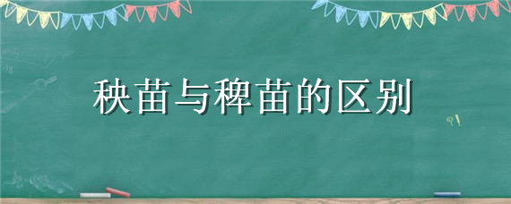 秧苗与稗苗的区别