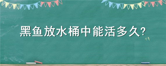 黑鱼放水桶中能活多久