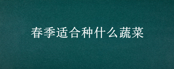 春季适合种什么蔬菜