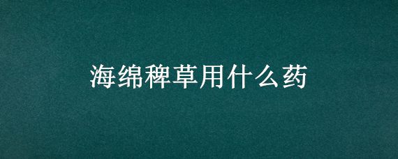 海绵稗草用什么药