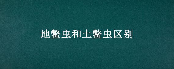 地鳖虫和土鳖虫区别
