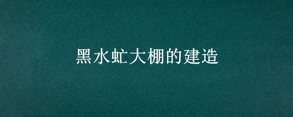 黑水虻大棚的建造