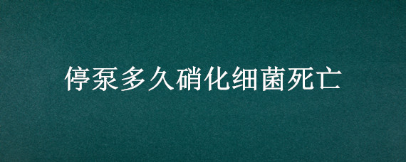 停泵多久硝化细菌死亡