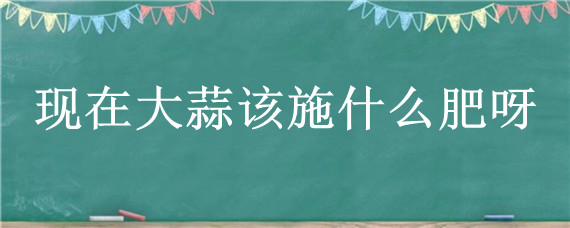 现在大蒜该施什么肥呀